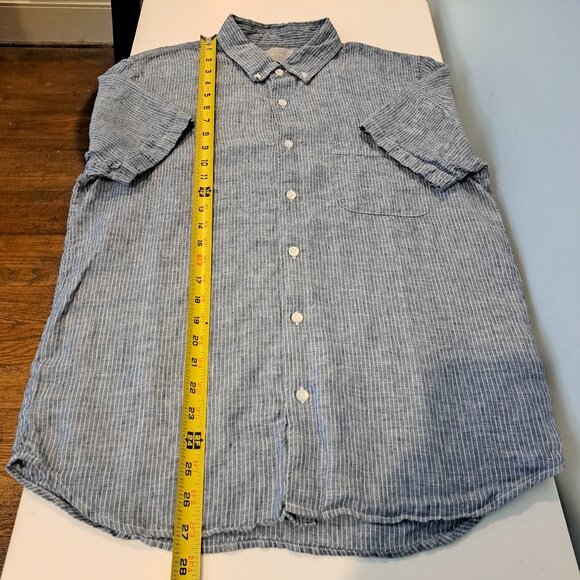 Everlane Men's Small 100% Linen Pigment Dyed Short Sleeve Button Down Shirt - Picture 10 of 11